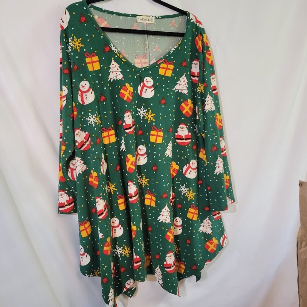 Larace V Neck Sharkbite Christmas shirt 4x Plus Host Pick